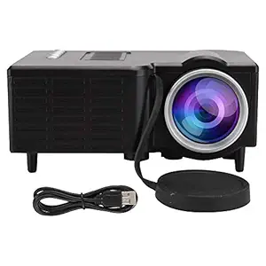 Projection Machine, Portable Mini Projector, Low Power Consumption LED Household for Meeting Projection Home Theater System Movie Playing Media Entertainment(Black, Black)