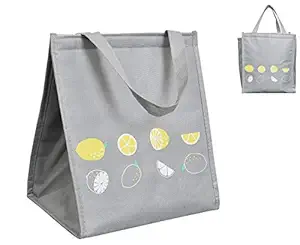 Yellow Weaves Insulated Travel Lunch/Tiffin/Storage Bag for Office, College & School(Grey)