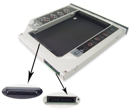 HDD/SSD Caddy für Dell E4200 E4300 E4500 E6140 E6400 E6410 E6500 E6510 M2400 M4400 M6400 – Festplattenrahmen Adapter 9.5 mm SATA auf SATA – TheNatural2020 - 2