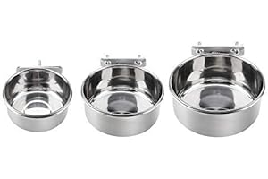 Sheens Gabbia Pappagallo, Alimentazione Gabbia Uccello Pappagallo Cibo Parrucche Acqua Alimentazione Irrigazione Bere Appeso Tazza Appendiabiti Ciotola Piatto in Acciaio Inox Piatti Coop Tazze con