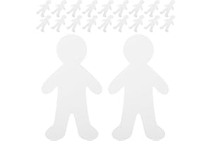 VILLCASE 20pcs White People Cutouts, Blank Paper Cutouts for Boys and Girls DIY Paper Figures Cardboard Craft for Boys and Girls Educational Drawing Stencils Human Shapes