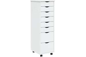 VIDAXL Armoire roulante avec tiroirs MOSS blanc bois de pin solide