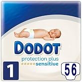 56 Sensitive diapers size 1 protection plus (2-5 kg)