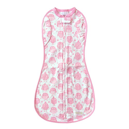 Woombie Convertible Baby Cocoon Swaddle (Pink Owls)