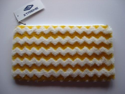 FLUFFY WAVY LINE PENCIL CASE YELLOW