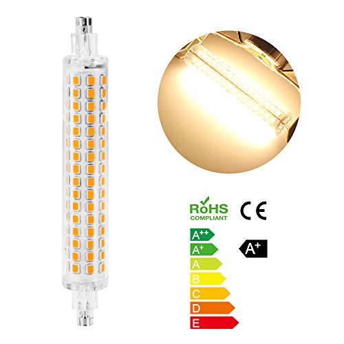 Kreema R7S Base de luz LED J118 118MM Bulbo de maíz 3014 SMD, 15W Bombilla de reemplazo de halógeno de maíz, AC220V Lámpara de ahorro de energía Blanco cálido
