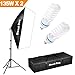 Price comparison product image MOUNTDOG Softbox Lighting Photo Studio Kit Soft box 2x135W Continuous Light Bulb with Carrying Bag Photography Equipment for Photoshooting Video Portrait