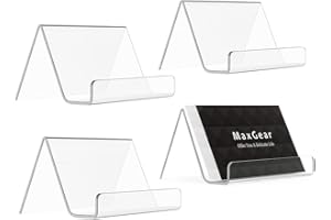 Anicy 4 Stück Visitenkartenhalter Acryl - Transparenter Visitenkarte Display Organizer, Visitenkartenständer für Die Präsentation von Visitenkarten, Unternehmenskarten, kleinen Karten
