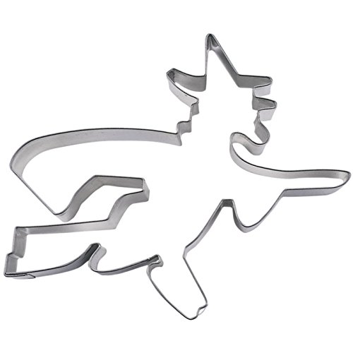 Ausstechform Plätzchen Hexe auf Besen Edelstahl Nr 163188