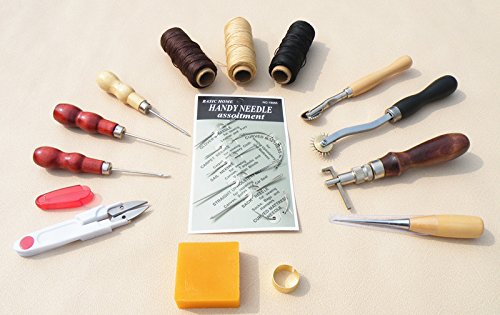 Yulakes 14pcs Leder Handwerk Hand Nähte Näh Werkzeug Set DIY Kit Nähzeug Zubehör Zubehör-YL01 - 6