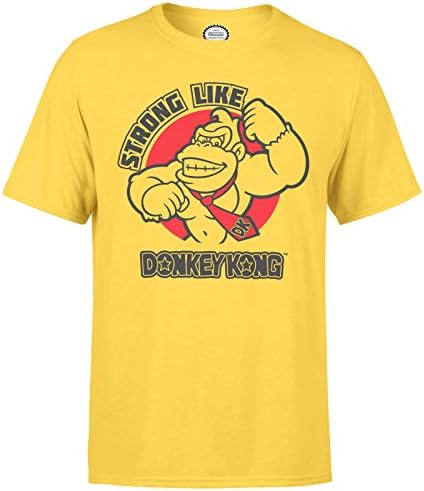 Official Nintendo Strong Like Donkey Kong Men's Yellow T-Shirt - XL