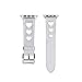Produktbild Altsommer Armband 5 Farben für Apple iwatch Smart Watch 38mm Herzförmige Vertiefung Leder Uhrenarmband Armband Schnellverschluss Edelstahl MetallSchließe für Herren Damen Silver (Silver)