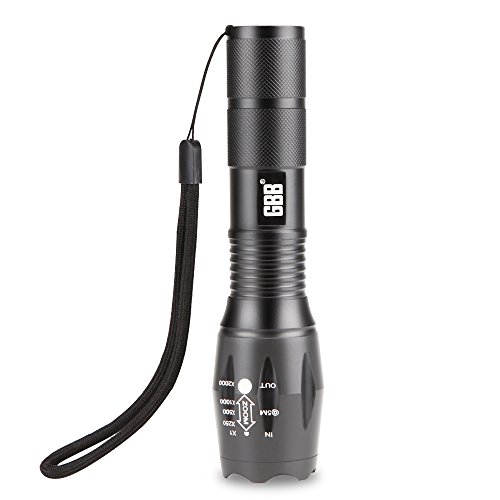 GBB Taschenlampe LED 1000 Lumen Cree LED Superhelle Power Lampe, schwarz