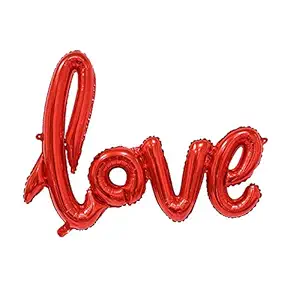 Gleam 1 Pc Red Love Cursive Foil Balloon Items or Kit /Set / Party Supplies for Boys/Girls Husband Wife for Valentines day Anniversary, Marriage , wedding party ,baby shower ,graduation party , ceremony , stage background ,Christmas party ,dance party , baby party , cocktail , disco | Wedding Party Decoration | for birthday celebration Decoration for Husband / Wife Pack of 1