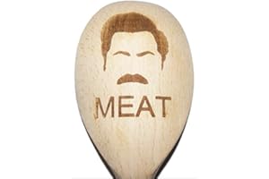FASTCRAFT Cuillère en bois, pour cuisiner, cadeau d'anniversaire, gravé au laser, inspirée de Ron Swanson de Park and Recreation
