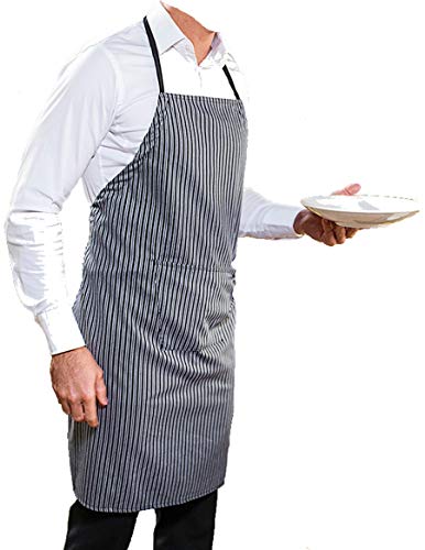 DELANTAL PETO RAYAS 75X90 GRIS 1 ud. 30005003 "Poliester 65% algodón 35%"