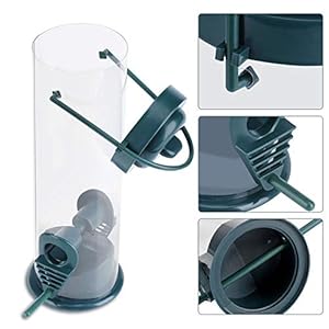 BELLE VOUS Mangiatoia per Uccelli Selvatici in Plastica da Esterno a Tubo (3pz) - capacità 368 g - 2 Mangiatoia per…