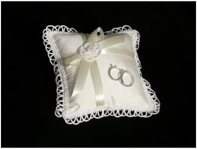 Candle making RING CUSHION CREME DUPION NATURAL SILK 15X15