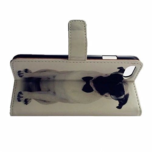MUTOUREN iPhone 7 Plus (5.5 Zoll) Drucken 2 in 1 Brieftasche Bumper Slim-Schutzhülle Tasche mit Karten- / Geldscheinfach PU Leder Handyhülle Schutzhülle Magnetverschluss Kunstleder Flip Case Tasche Hülle Schutz Etui Schale + Eingabestift – Cool Hund - 4