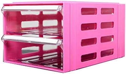 File cabinets HUXIUPING A4 desktop plastic drawer type data storage cabinet table table under the activity cabinet (color : PINK)