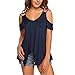 Produktbild Ears Frauen Freizeit T-Shirt Beiläufig Sweatshirts Schlank Rundhals Blusen Fitness läuft Yoga Oberteil Sommer Retro Mantel Farbe trägerlos Plus Größe Kurzarm Weste Bluse Top Tunika Shirt