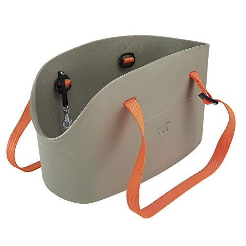 Feplast 79505012 Bolsa para Transportar Perros de Talla Pequeña with-Me, Eva, Asas Regulables, Correa de Seguridad Incluida, 21.5 x 43.5 x H 27 Cm Tórtola