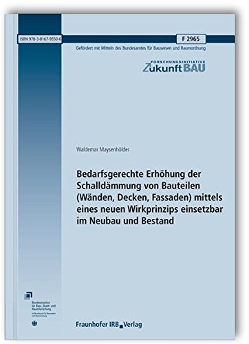 Preisvergleich Produktbild Bedarfsgerechte Erhöhung der Schalldämmung von Bauteilen (Wänden, Decken, Fassaden) mittels eines neuen Wirkprinzips einsetzbar im Neubau und Bestand. (Forschungsinitiative Zukunft Bau)