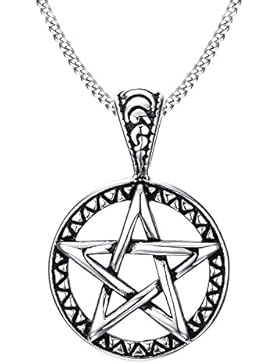 Blowin Edelstahl Leistungsstark Pentagramm-Halsketten Pentagramm, Wicca Traditionelle Siegel Salomons Anhänger...