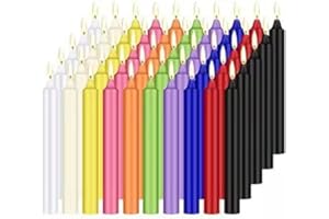 FEIXIA Lot de 100 petites bougies pointues pour banquet, magie, anniversaire, Saint-Valentin (10 couleurs)