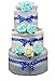 New Blue 3 tier nappy cake for baby boy