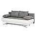 Produktbild SAM Design Schlafsofa Helga,Grau Weiß ca. 203 x 95 cm 2 x Rückenkissen und 2 x Seitenkissen in Grau Füße in Edelstahloptik Modernes Design Verwandlungssofa umbaubar Angenehmer Sitz - und Liegekomfort