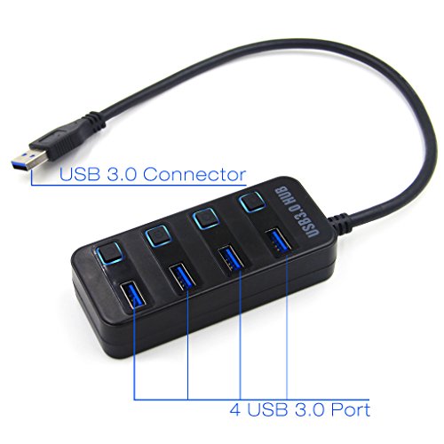 GIM USB 3.0 4-Port Mini Hub Extra Superspeed Verteiler Plug & Play für PC Notebook Laptop Netbook Computer Windows MAC bis 5Gbps Datentransfer - 7
