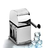 IDEAL FÜR BARS & KÜCHEN - Das Hacken, Schneiden und Mahlen von Eis auf ein gewünschtes Feinheitsniveau war noch nie einfacher als mit dieser Eisbrechermaschine. Außerdem verfügt es über einen Eiskübel mit großer Kapazität und einen Eislöffel. Holen Sie sich noch heute Ihren Kauf Ihres manuellen Eisbrechers.