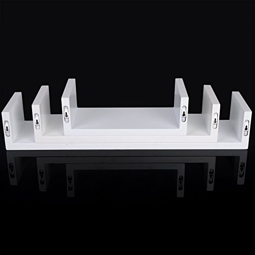 WOLTU RG9239ws-1 3ER SET Schweberegal Wandregal BÜCHERREGAL CD REGAL HÄNGEREGAL HOLZREGAL BOARD WEIß - 4