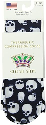 Celeste Stein Therapeutic Compression Socks, Skulls, 15-20 mmHg, 1 Pair