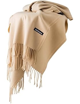 Dolamen Unisex Damen Herren Schal Schlauchschal mit Fransen, Damen Licht Winter Kaschmir Feinstrick Halstücher...