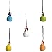 Produktbild 5er-Set Nääsgränsgården hängende Hühner ~ weiß, grün, orange, blau und gelb ~ Ostern ~ Osterdeko