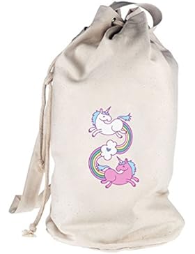 Einhorn bedruckter Seesack Umhängetasche Schultertasche Beutel Bag Unicorns In Love