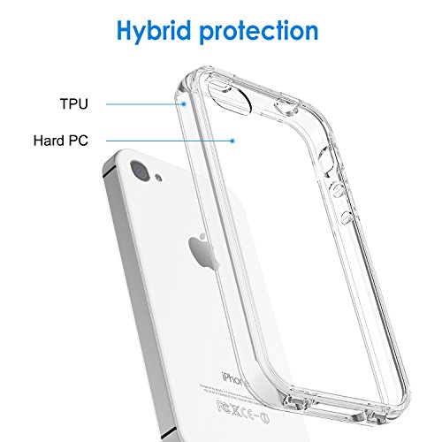 JETech iPhone 4  4S Carcasa Case Caja de absorci  n de Amortiguador Shock Auto y  antiara  azos de borrar Back para Apple iPhone 4 4S Funda  HD CLARO 