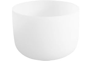 ENERGYSOUND 432 Hz Perfect Pitch B Crown Chakra Frosted Quartz Crystal Singing Bowl 8 inch (20 cm) mallet & O-ring Included