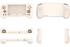 QJONSIU Cover Compatibile con Anbernic RG556/RG557, Antigraffio Protettiva Case in Silicone Morbido-Bianco