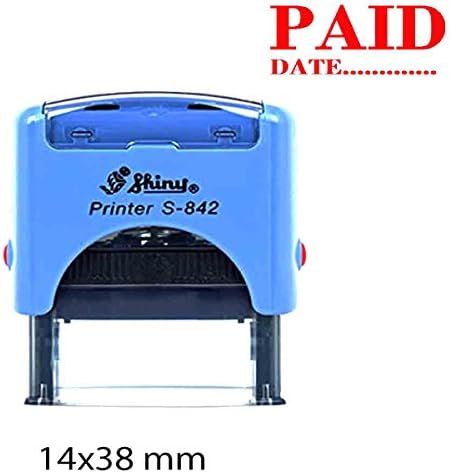 PAID WITH DATE Shiny Self Inking Rubber Stamp Office Stationary