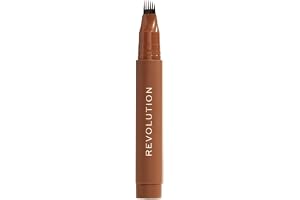 Revolution Instant Brow Hair Pen, Precision Applicator för håreffekt, långvarig ögonbrynspenna, varmbrun, vegansk och djurförsöksfri, 1,8 ml
