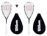 Balance - Cabeza ligera 2 x Wilson Pro Team Squash Rackets and 3 Dunlop Squash Balls
