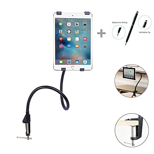 Tablet Halterung , Ipad halterung 360 Grad Desktop-Ständer Drehbar Flexibel Winkel verstellbar universal Tablet schwanenhals halterung für iPad/iPad Mini/iPad 2/3/4/iPad Air/Air 2/pro Samsung Tab(7-10 inches)-1 pcs 2 in 1 Eingabestift Stylus