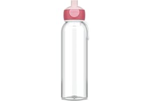 ‎MEPAL Mepal - Wasserflasche Pop-Up Campus - Auslaufsichere Trinkflasche für Schule & Unterwegs - Transparente Trinkbecher - BPA-frei & Spülmaschinenfest - 500 ml - Cool pink