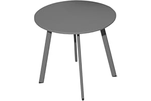 Proloisirs Table Basse de Jardin Massaï en Acier époxy Graphite - ø 40 cm Marron