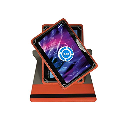 360° 10 Zoll ORANGE Tablet Tasche Schutz Hülle Stand Etui für Trekstor SurfTab xiron 10.1 pure + Stift - 3