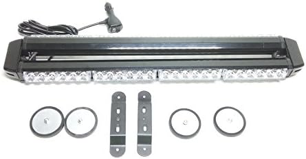 OLSR® 54 LED Light Bar Kit Work Light Driving Light with Non-destructive Upper Windshield Mounting Brackets, Strobe Lights Hazard Emergency Flashing Warning Beacons -Ideal for Car Roof (7 Different Flashing Modes) (Red+Blue)