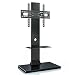 Produktbild deleyCON TV Ständer TV Halterung Fernsehtisch Standfuß mit Glasablage TV Tisch Fernsehrack TV-Rack Glas Regal 26“ - 65“ Zoll Fernseh-Aufsteller bis 40Kg